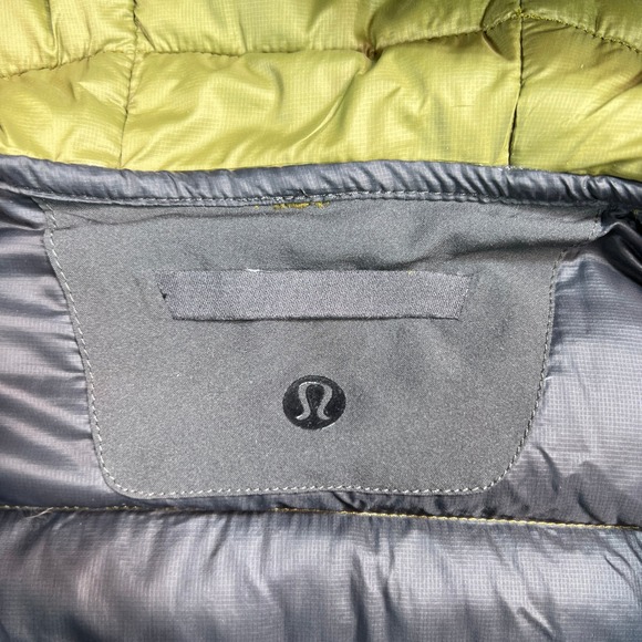 Lululemon Down For It All Hooded Quilted Down Puffer Jacket Men Large Green - Picture 3 of 14